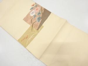 アンティーク　草花模様織り出し袋帯（材料）